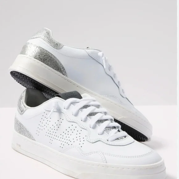 P448 Bali Sneakers Silver and White size 39 - Picture 1 of 8